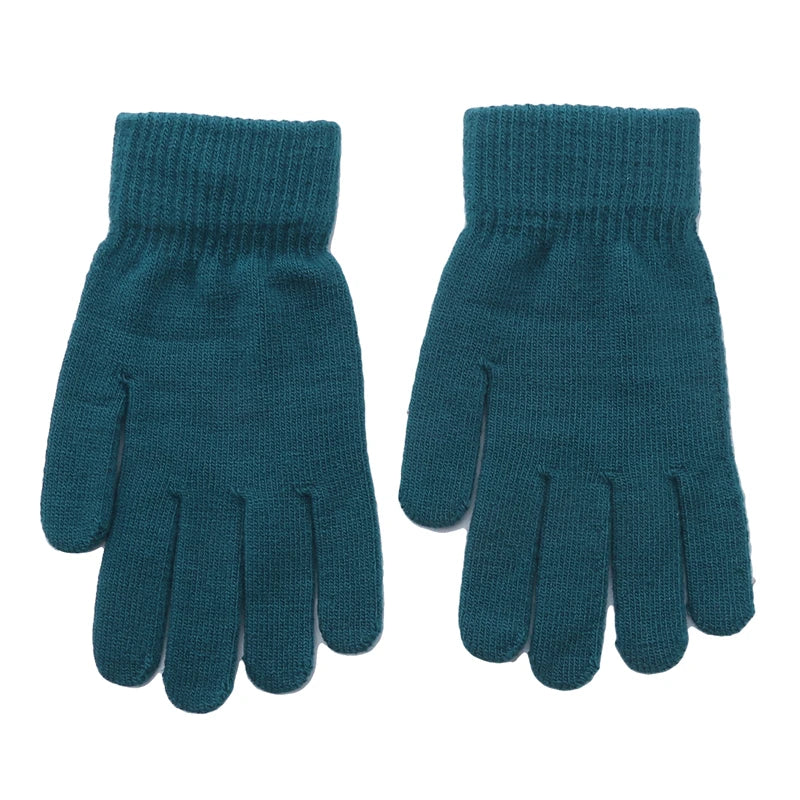 Winter Warm Gloves Five Fingers Touch-screen Knitted Thick Gloves Outdoor Cycling Students Windproof Finger Covers