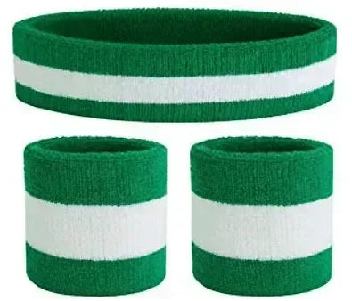 Striped Wrist Brace Hair Band Sport Socks Set Sweat-absorbing Headband Wristband Football Socks Table Tennis Wrist Band