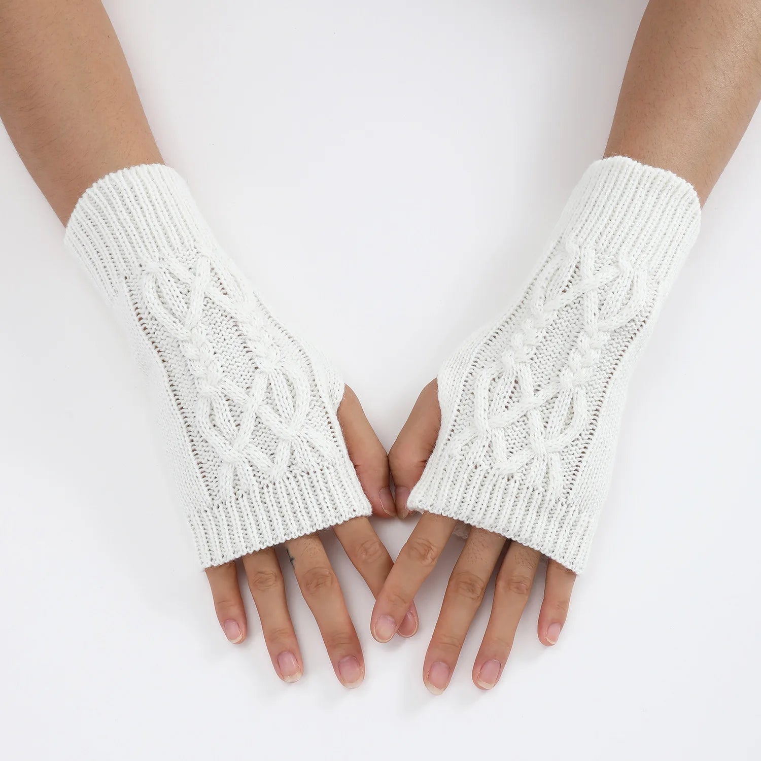 Half Finger Gloves for Women Winter Soft Warm Wool Knitting Arm Gloves Soft Warm Half Finger Handschoenen Unisex Mitten Guantes