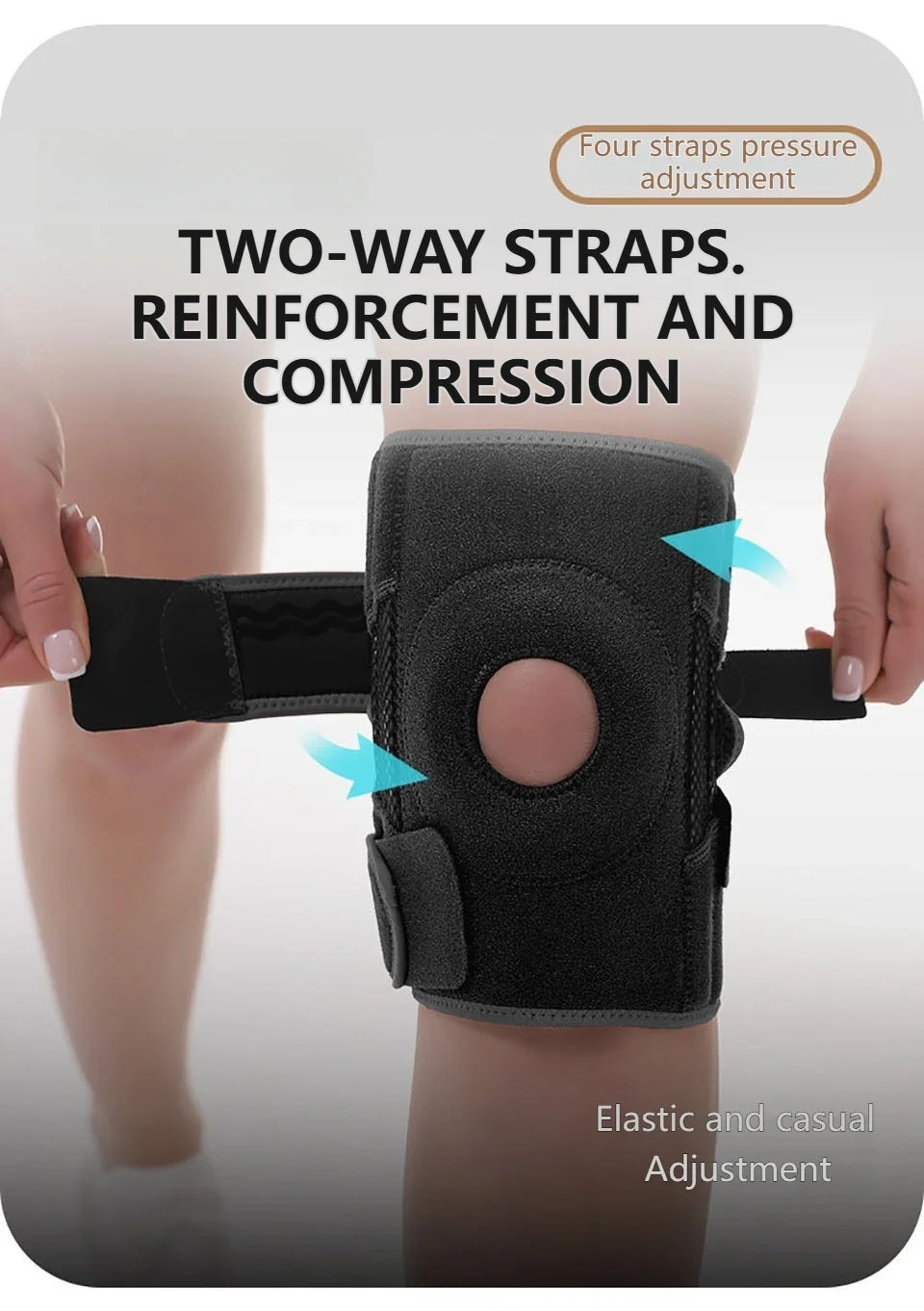 1PCS Knee Brace for Women & Men with Side Stabilizers, Patella Knee Brace for Knee Support for Running, Basketball hikking