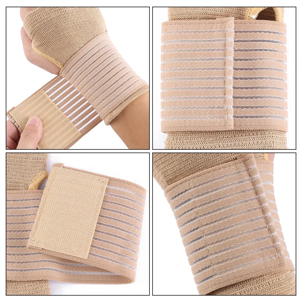 2pcs Elastic Wrist Support with Strap Carpal Tunnel Wristband Adjustable Wrist Brace for Arthritis and Tendinitis Joint Relief