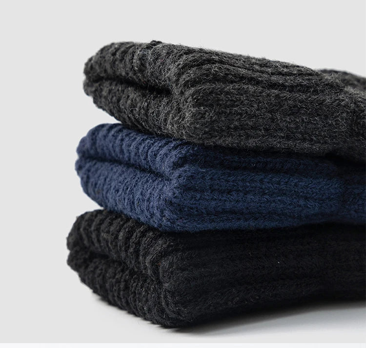 Winter Gloves for Men Touch Screen Cycling Windproof Wool Knit Thick Fleece Office Student Warm Business Game Elastic Soft Glove