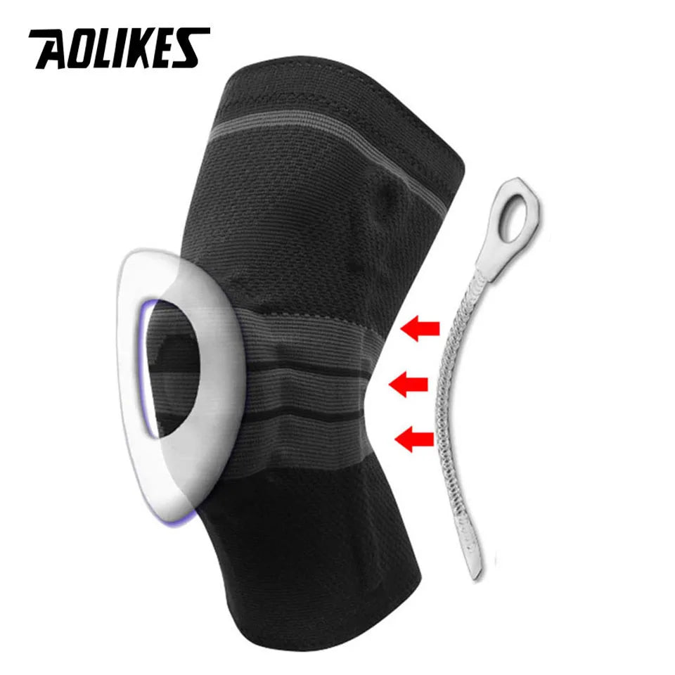 AOLIKES Knee Brace for Men Women Silicone Gel Spring Support Knee Pads Workout Meniscus Tear Joint Pain Relief Knee Sleeve