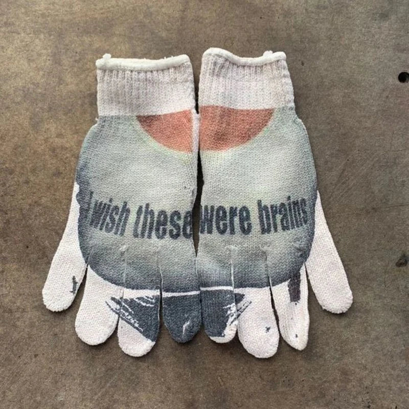 Women Knitted Glove Winter Screen High Fashion Ladies Glove Thicken Warm Compression Men Casual Mitten Y2K figure Pattern Gothic