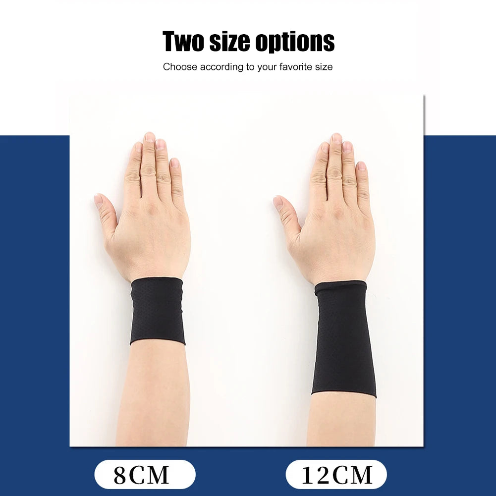 1 Pair Elastic Wristband Wrist Brace Breathable Summer Ice Silk Cooling Sweat-absorbent Sports Cycling Running Wrist Straps