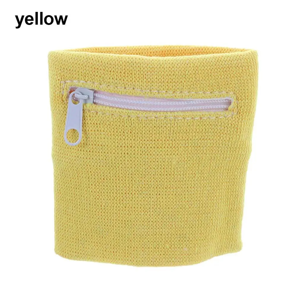 1PC Sports Wristband Purse Bag with Zipper Wrist Protection Absorbent Sleeve Towel Band Outdoor Running Travel Bike Key Pocket