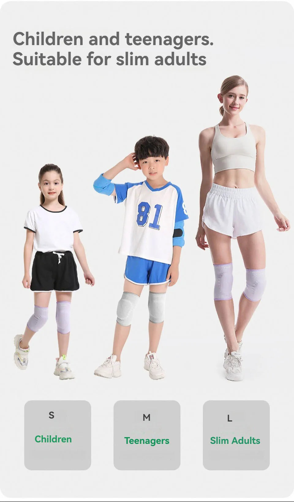 AOLIKES Knee Pads Volleyball Kids Youth Adults Dance Knee Pad Soft Stretchy Knee Brace Breathable Knee Protector for Basketball