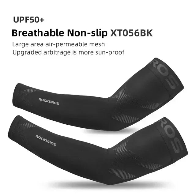 ROCKBROS Arm Sleeves Gradient Color Running Fishing Sunscreen Sleeve Summer Cool Quick Dry Breathable Ice Silk Cycling Equipment