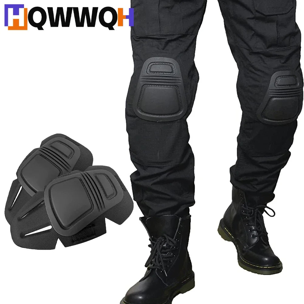 4Pcs/Set Military Tactical Knee & Elbow Pad Protective, Collision Avoidance Protector Gear for Outdoor Sports Safety Guard Gear