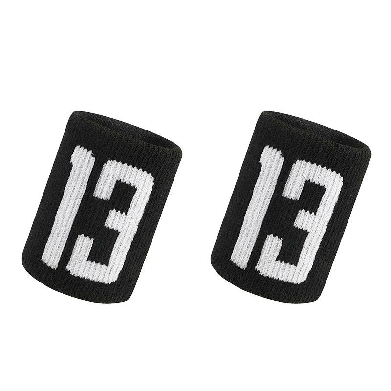 1 Pair Basketball Fitness Wristband Sport Sweatband Number 24 Sweat Wrist Support Brace Suitable For Gym Volleyball Safety Wrist