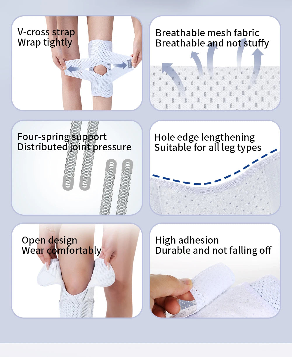 Sports Kneepad Pressurized Elastic Knee Pads Knee Support Joints Protector Fitness Gear Injury Recovery Brace Protector Non-Slip