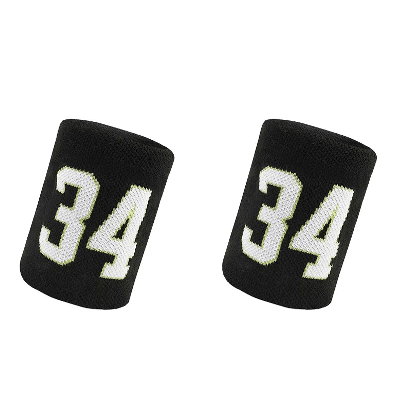 1 Pair Basketball Fitness Wristband Sport Sweatband Number 24 Sweat Wrist Support Brace Suitable For Gym Volleyball Safety Wrist