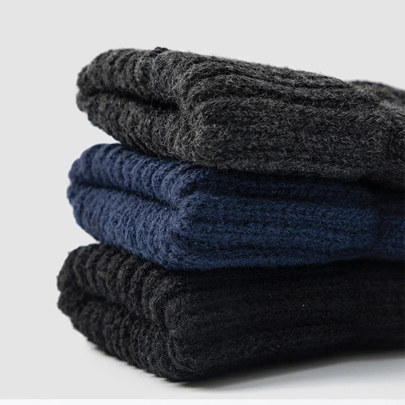 Winter Gloves for Men Touch Screen Cycling Windproof Wool Knit Thick Fleece Office Student Warm Business Game Elastic Soft Glove