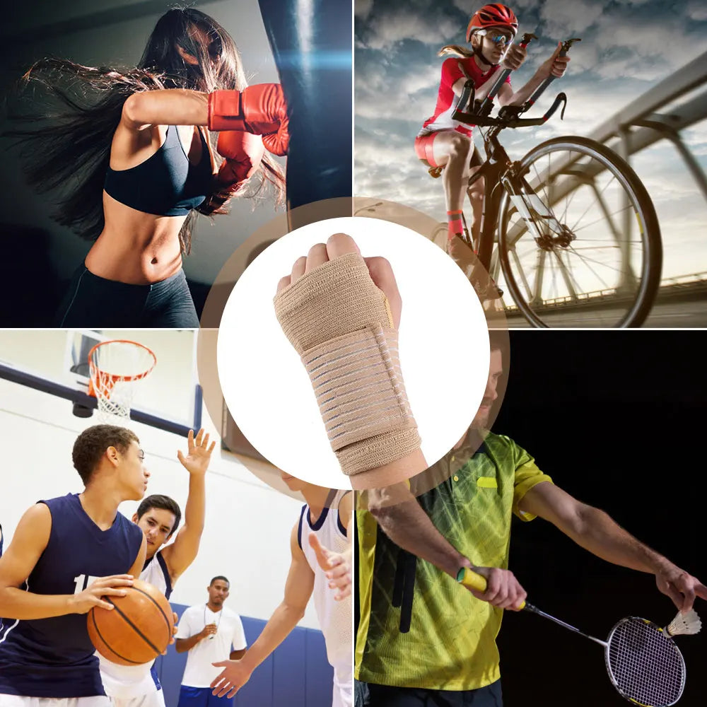 2pcs Elastic Wrist Support with Strap Carpal Tunnel Wristband Adjustable Wrist Brace for Arthritis and Tendinitis Joint Relief