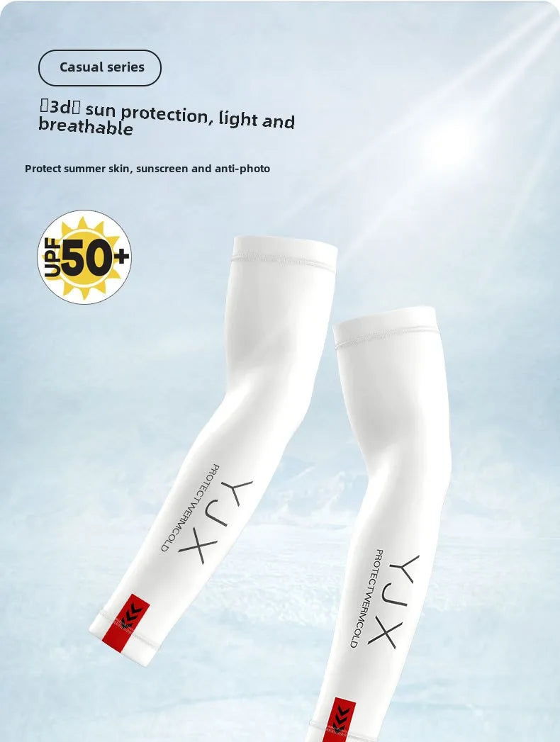 1Pair Summer Arm Sleeves for Running Outdoor Cycling Driving Breathable Ice Silk Elastic Sun Protection Men Women Arm Cover