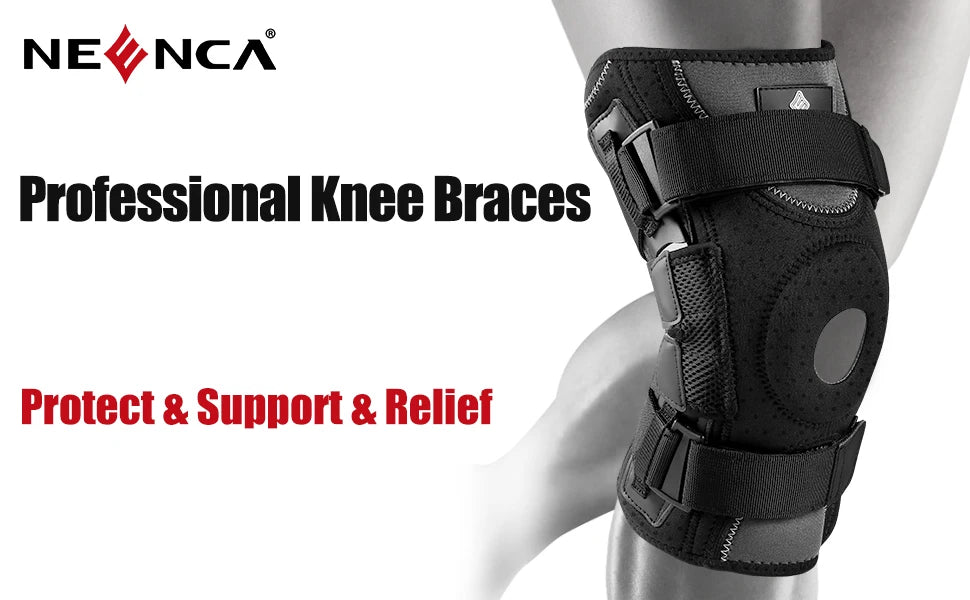 NEENCA Hinged Knee Brace Support for Knee Pain with Side Stabilizers&Gel Pad Arthritis Meniscus Tear Knee Pain Relief, ACL, PCL