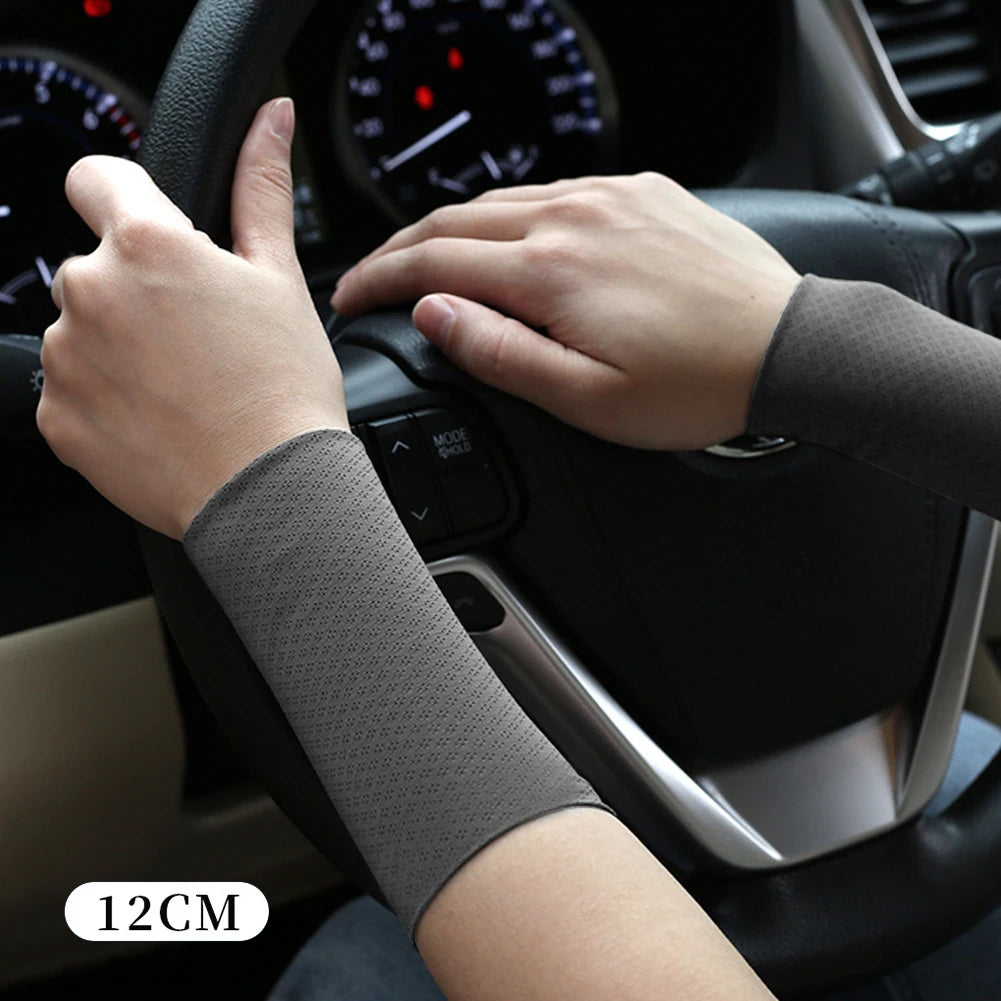 1 Pair Elastic Wristband Wrist Brace Breathable Summer Ice Silk Cooling Sweat-absorbent Sports Cycling Running Wrist Straps