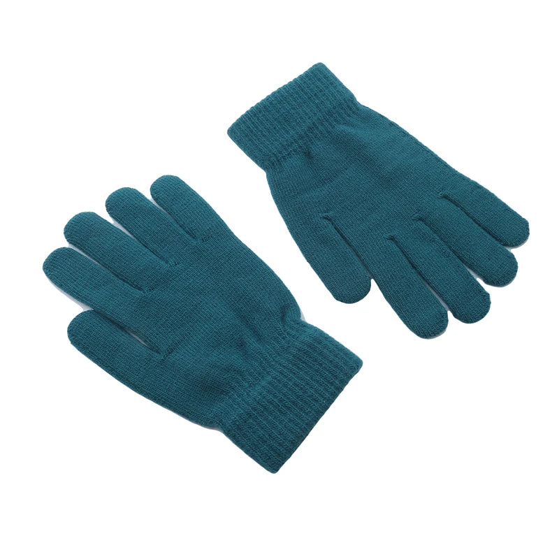 Winter Warm Gloves Five Fingers Touch-screen Knitted Thick Gloves Outdoor Cycling Students Windproof Finger Covers