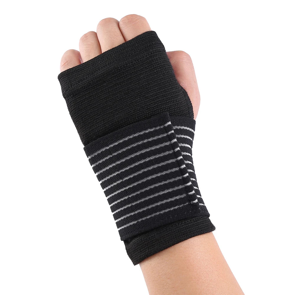 2pcs Elastic Wrist Support with Strap Carpal Tunnel Wristband Adjustable Wrist Brace for Arthritis and Tendinitis Joint Relief