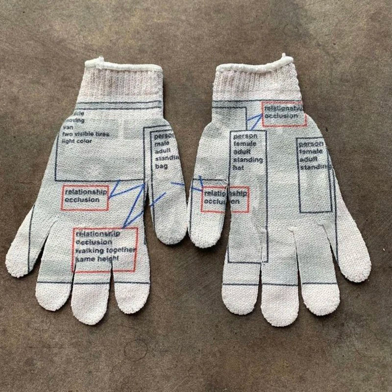 Women Knitted Glove Winter Screen High Fashion Ladies Glove Thicken Warm Compression Men Casual Mitten Y2K figure Pattern Gothic