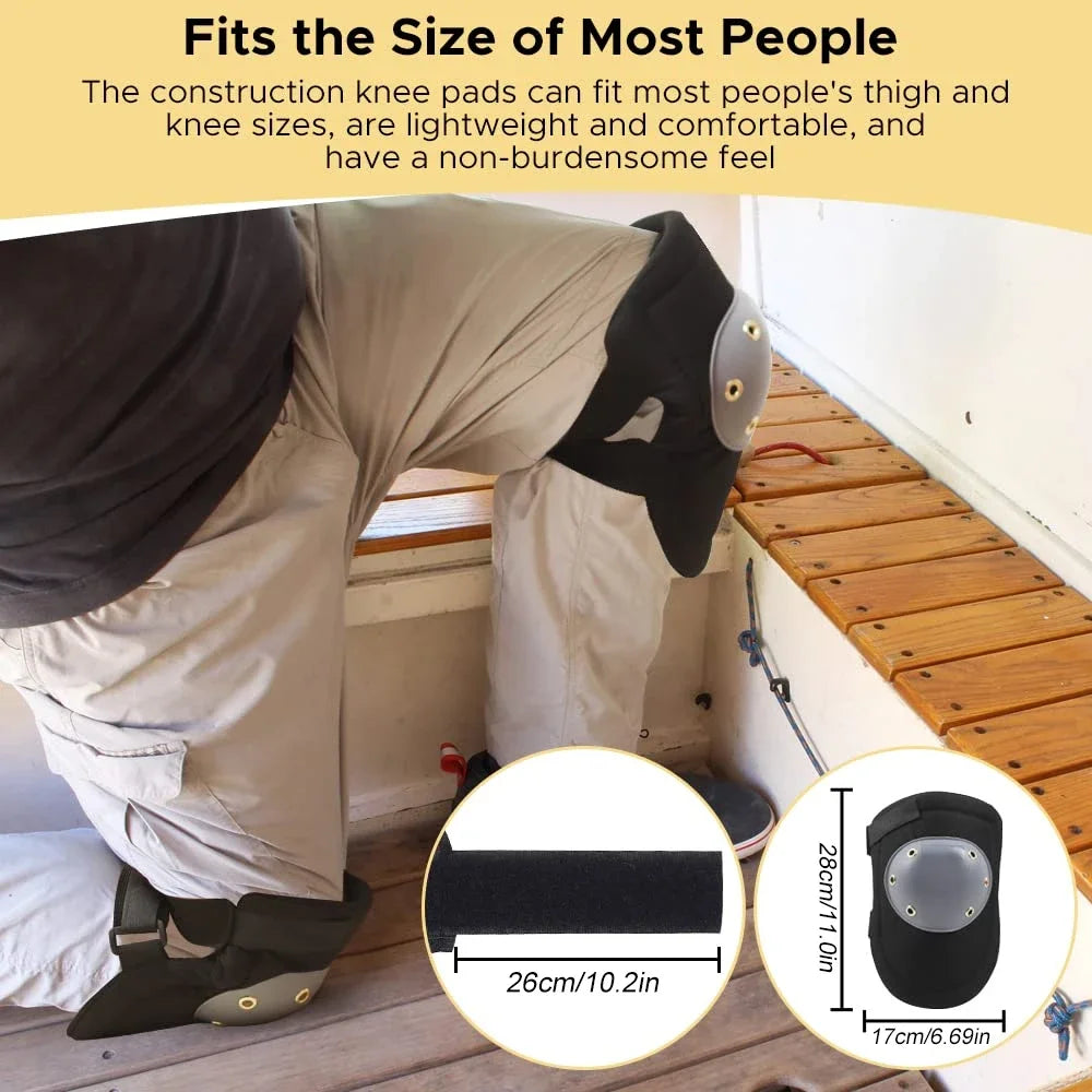 1Pair Comfortable Work Knee Pads, Anti-Slip Avoidance Kneepads with Gel Cushion for Construction, Gardening, Cleaning, Flooring