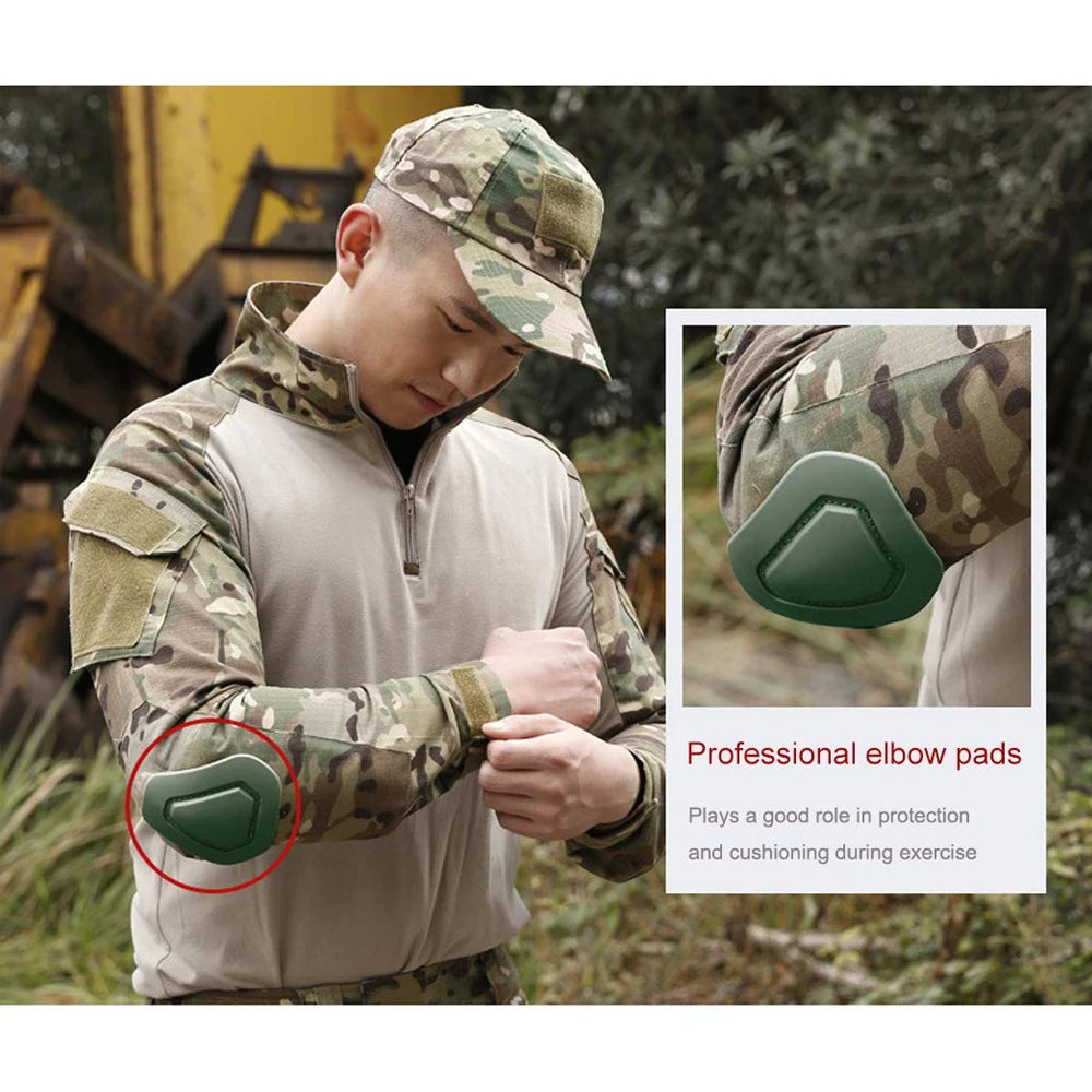 4Pcs/Set Military Tactical Knee & Elbow Pad Protective, Collision Avoidance Protector Gear for Outdoor Sports Safety Guard Gear