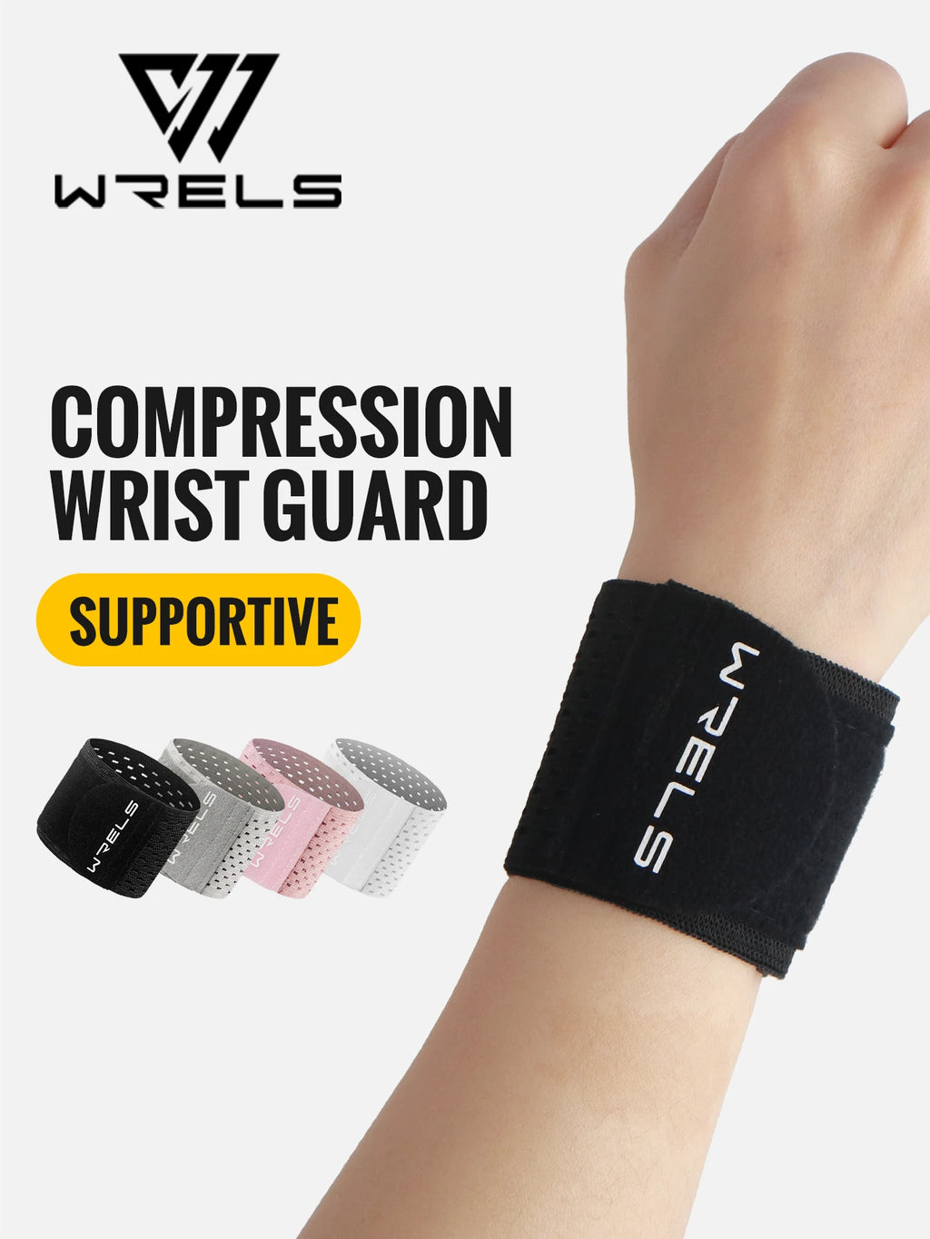 WRELS Wristband Wrapping Compression Sports Elastic Adjustable Wrist Guard Support Basketball Weight Training Wrist Wraps