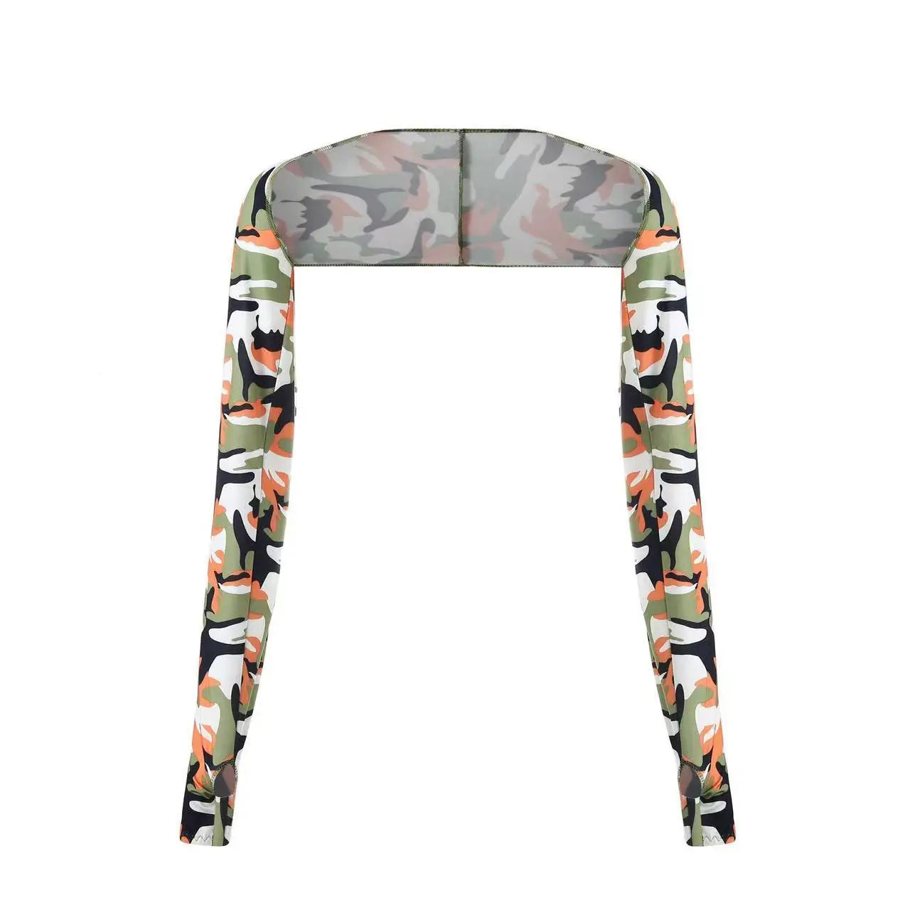 One-piece Ultra-thin Shawl Arm Sleeves Ice Silk Long Gloves Breathable Sun Protection Anti UV Hand Cover Warmer Outdoor Sports