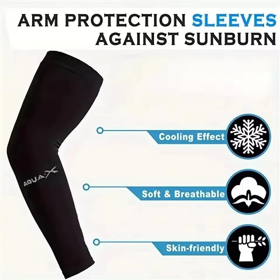 2PCS Arm Sleeves Warmers Sports Sleeve Sun UV Protection Hand Cover Cooling Warmer Running Fishing Cycling Summer Cooling
