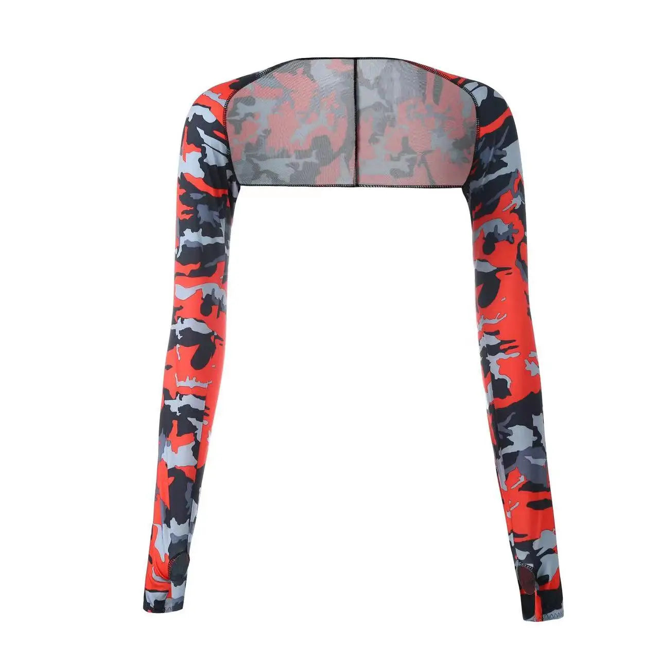 One-piece Ultra-thin Shawl Arm Sleeves Ice Silk Long Gloves Breathable Sun Protection Anti UV Hand Cover Warmer Outdoor Sports