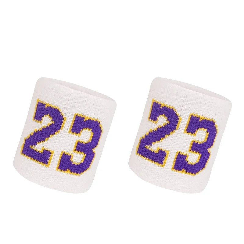 1 Pair Basketball Fitness Wristband Sport Sweatband Number 24 Sweat Wrist Support Brace Suitable For Gym Volleyball Safety Wrist