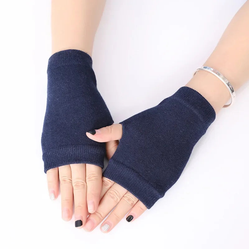 Autumn Winter Knitted Woolen Gloves Ins Fashion Y2K Men Women Half Finger Warm Five Pointed Star Fingerless Gloves Unisex