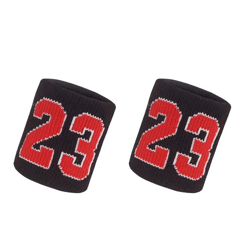 1 Pair Basketball Fitness Wristband Sport Sweatband Number 24 Sweat Wrist Support Brace Suitable For Gym Volleyball Safety Wrist
