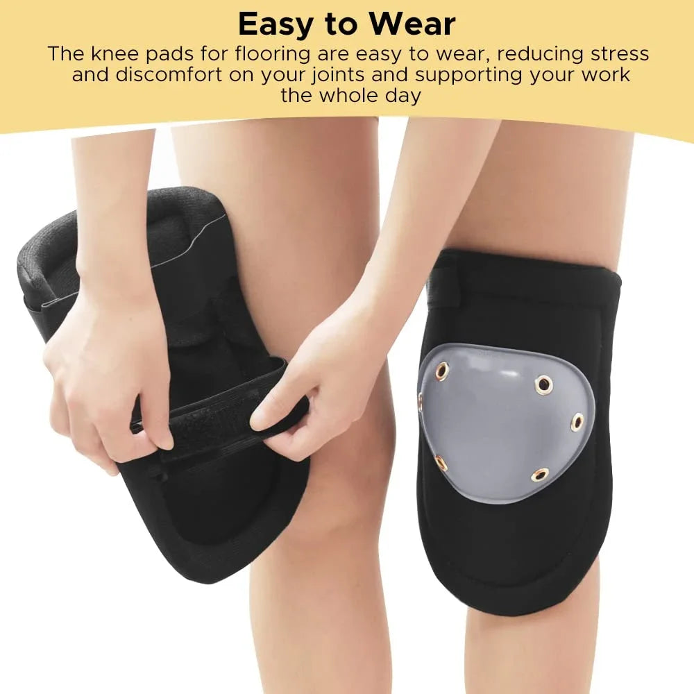1Pair Comfortable Work Knee Pads, Anti-Slip Avoidance Kneepads with Gel Cushion for Construction, Gardening, Cleaning, Flooring