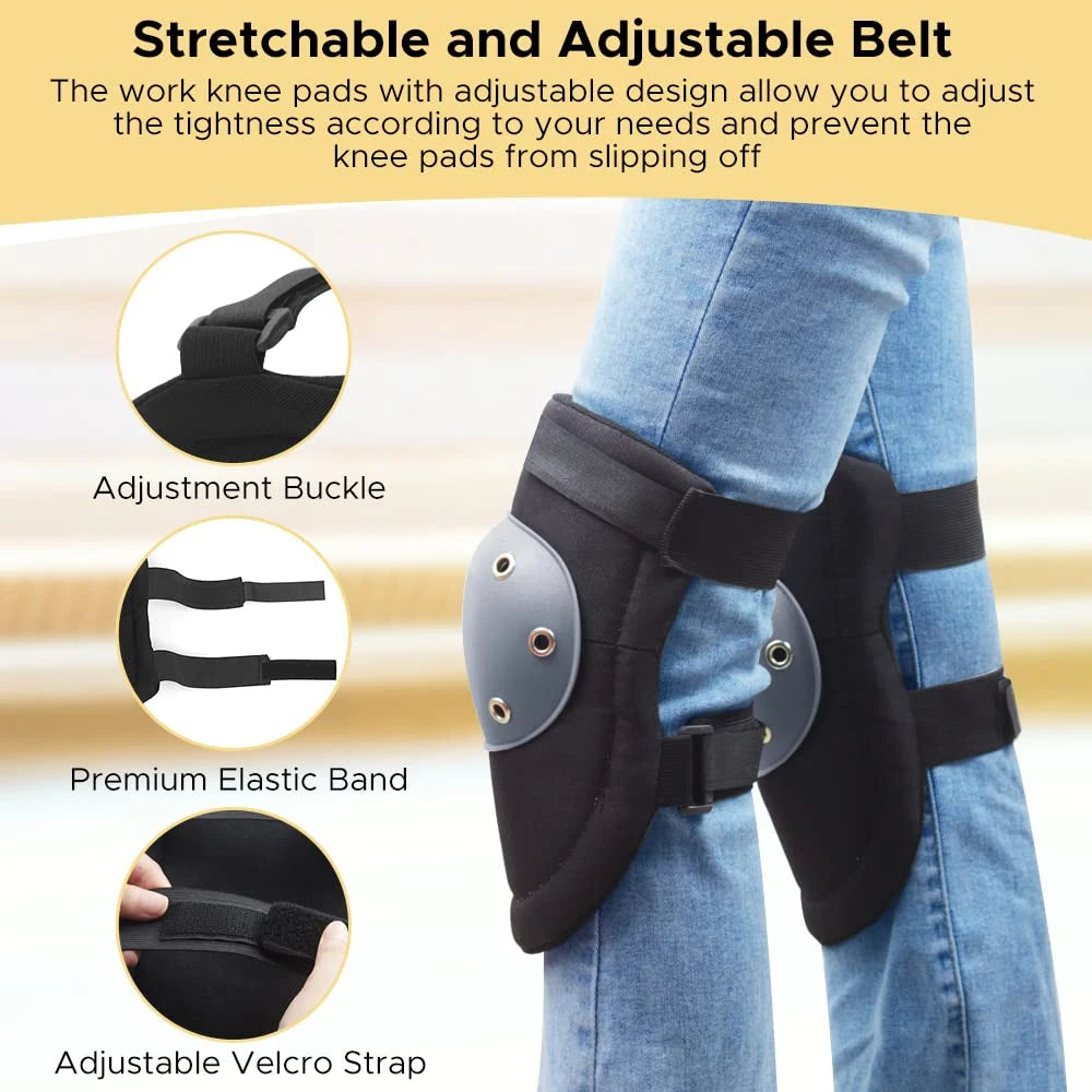1Pair Comfortable Work Knee Pads, Anti-Slip Avoidance Kneepads with Gel Cushion for Construction, Gardening, Cleaning, Flooring