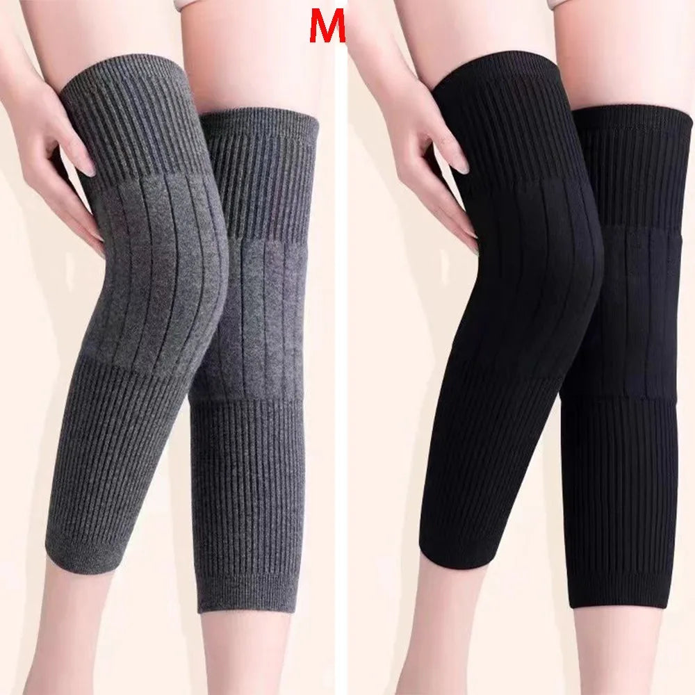 Hight Quality Cashmere Wool Knee Brace Pads KneeCap Protector Wool Kneepad Black/Grey Leg Warmers Knees