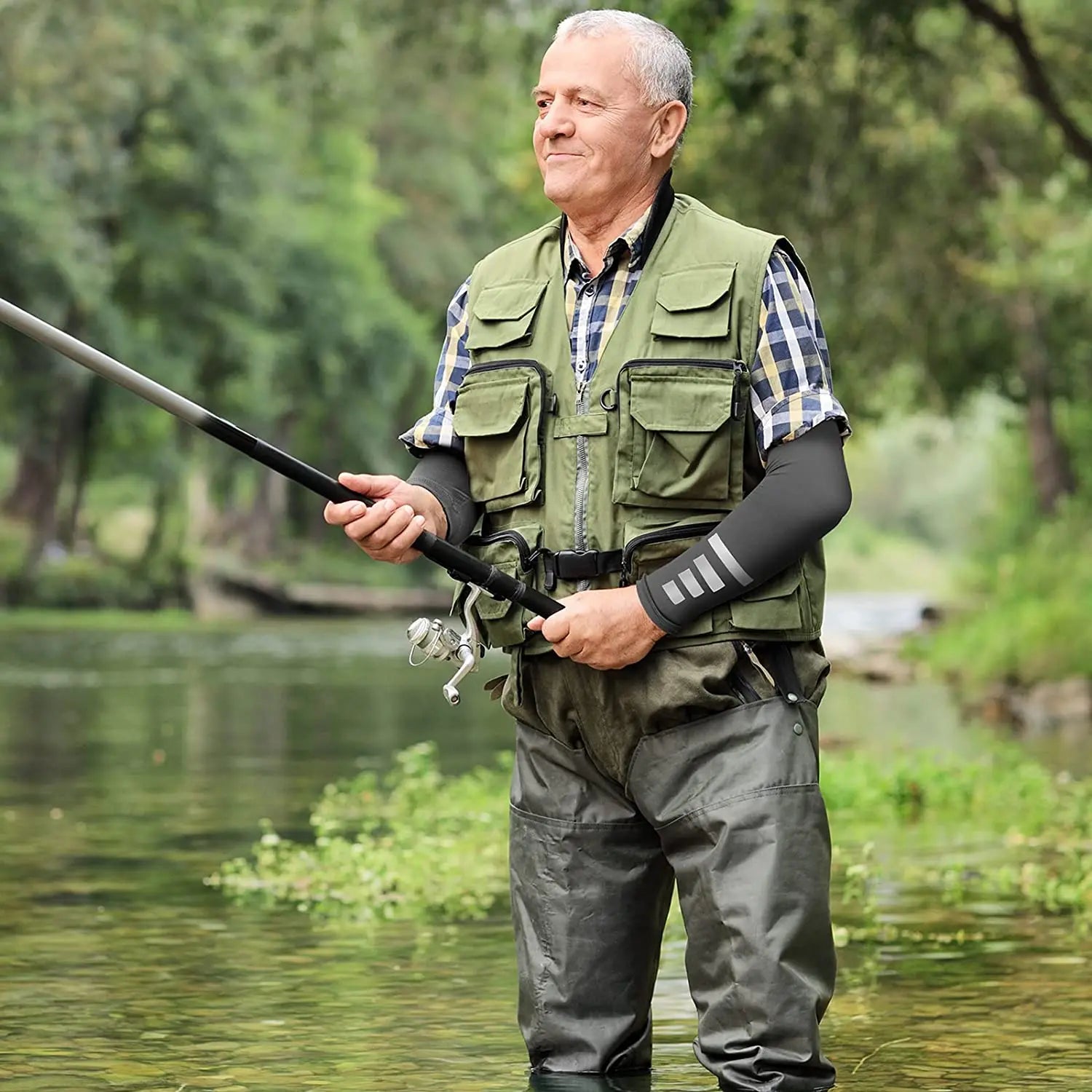 UV Reflective Strap Arm Sleeves Cooling Sun Protection Arm Cuff Sunscreen Breathable Quick-drying Ice Silk Sleeves Arm Guard