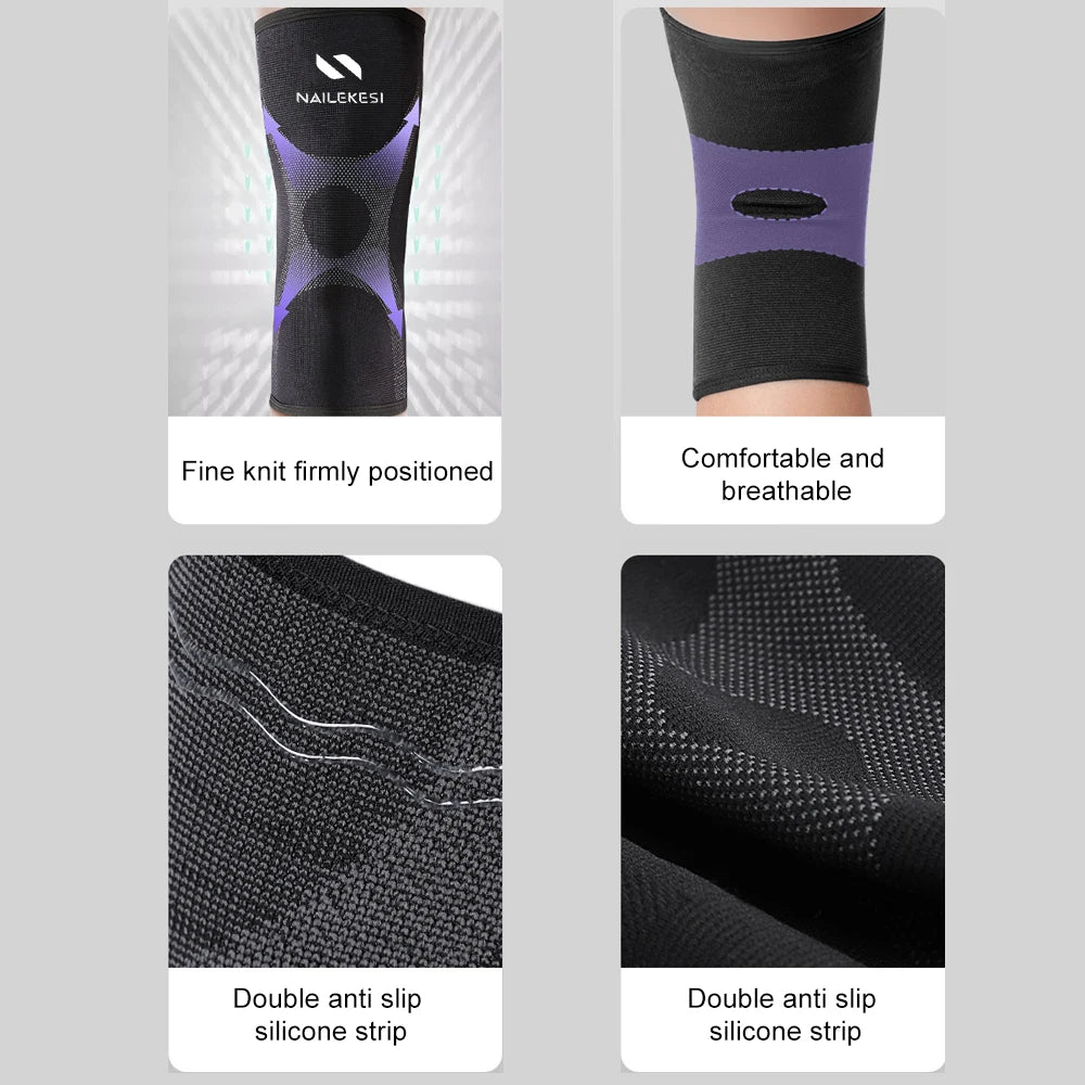 1 Pair Plus Size Knee Brace Support, New Knee Compression Sleeve for Running, Hiking, Basketball, Arthritis, ACL, Meniscus Tear