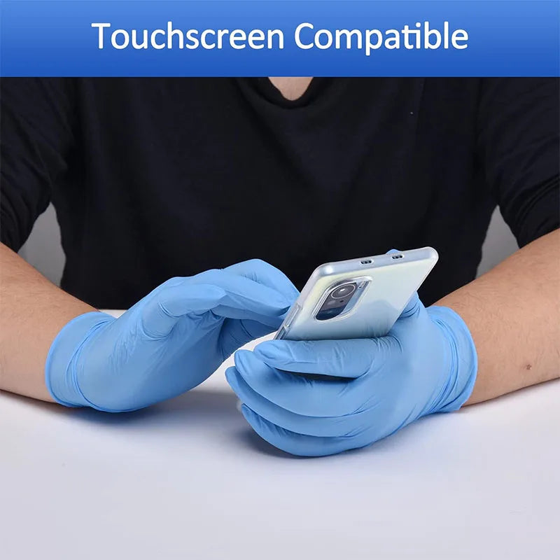 10-100PCS Blue Nitrile Disposable Gloves Latex Free Safety Work Gloves for Cleaning Kitchen Mechanic Auto Protective Glove