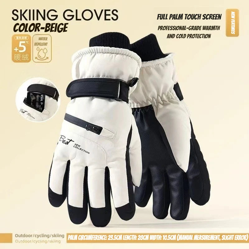 Winter Cycling Gloves Non Slip Touch Ski Gloves Snowboard Accessories Waterproof Pocket Warm Men's and Women's Gloves
