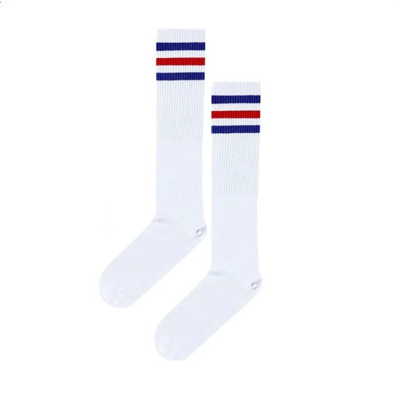 Striped Wrist Brace Hair Band Sport Socks Set Sweat-absorbing Headband Wristband Football Socks Table Tennis Wrist Band