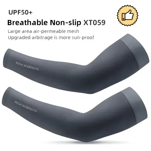 ROCKBROS Arm Sleeves Gradient Color Running Fishing Sunscreen Sleeve Summer Cool Quick Dry Breathable Ice Silk Cycling Equipment