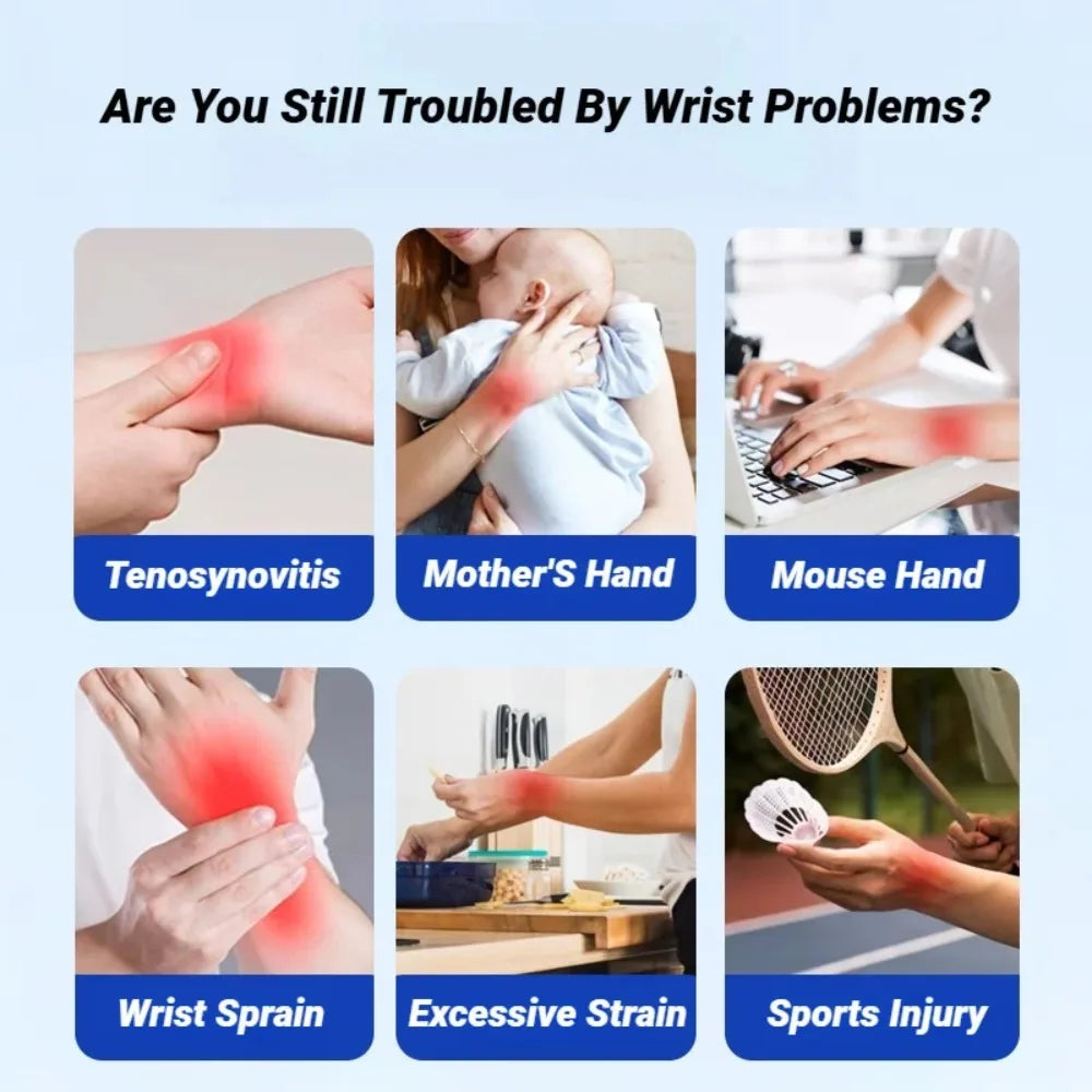 Adjustable ultra-thin wristband  Helps relieve sprain pain  Breathable support