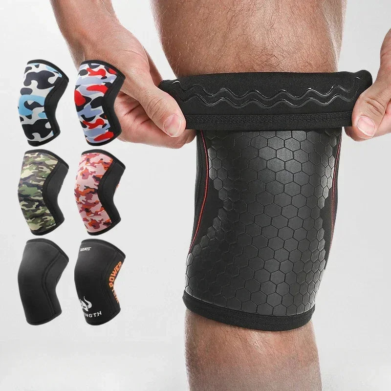 1PCS 7mm Neoprene Knee Sleeves for Weightlifting Compression Knee Brace Support For Squats Crossfit Training Workout