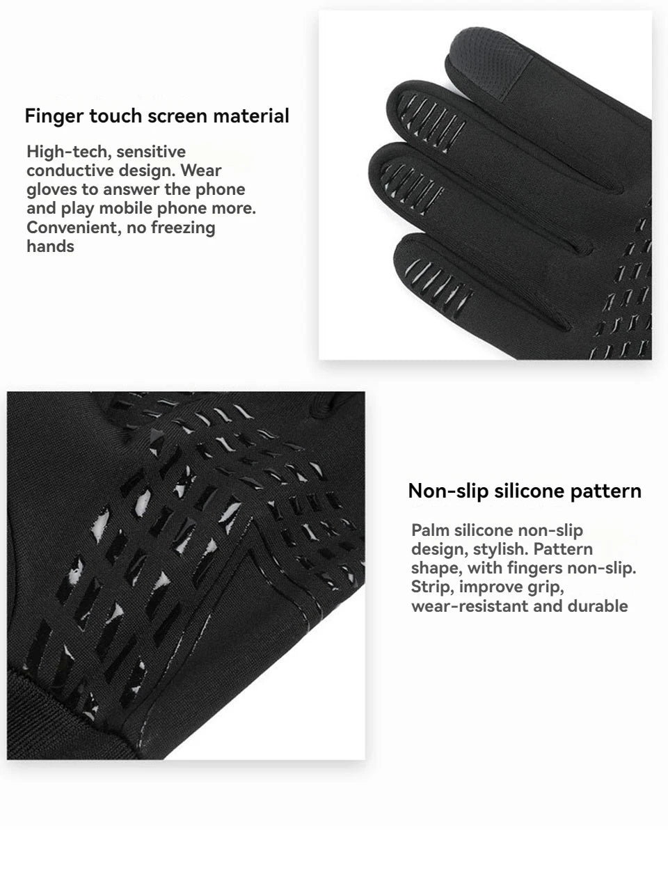 GTUBIKE Cycling Gloves for Men Women Motorcyclist Autumn Winter Warm Camping Gloves Ski Bicycle Velvet Touch Screen Waterproof