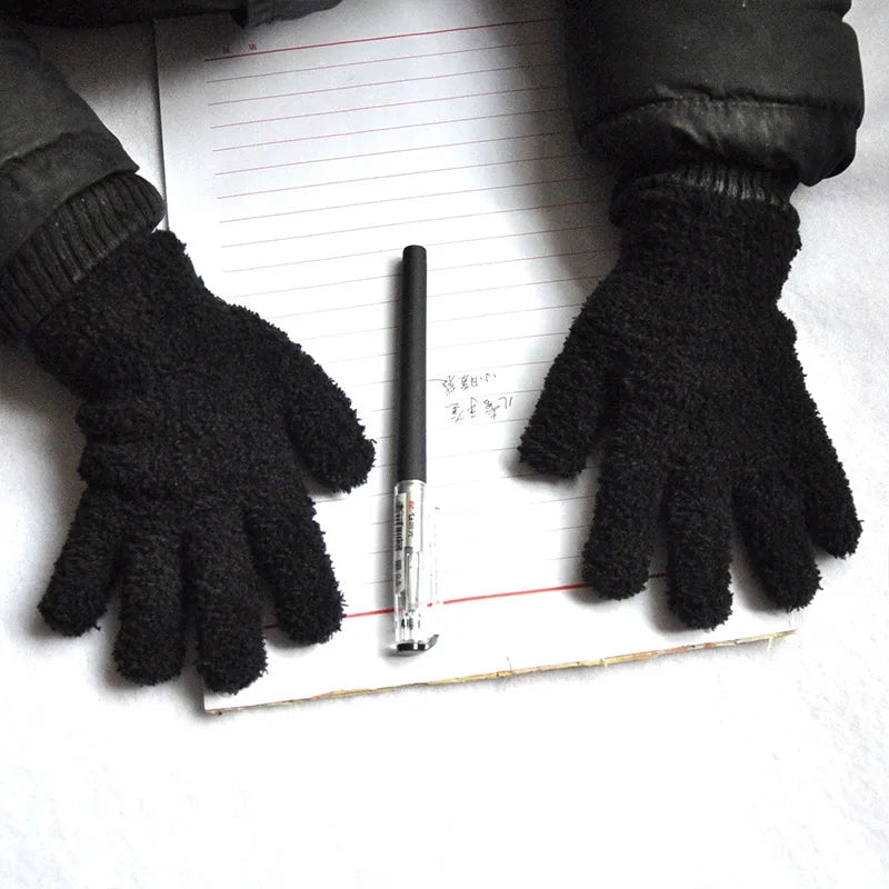 Lamb Fleece Children Gloves Winter Thick Kids Plush Glove 5-11year Girl Boy Hand Warmer Solid Color Baby Five Fingers Mittens 장갑