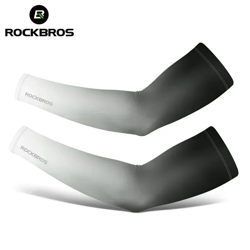 ROCKBROS Arm Sleeves Gradient Color Running Fishing Sunscreen Sleeve Summer Cool Quick Dry Breathable Ice Silk Cycling Equipment