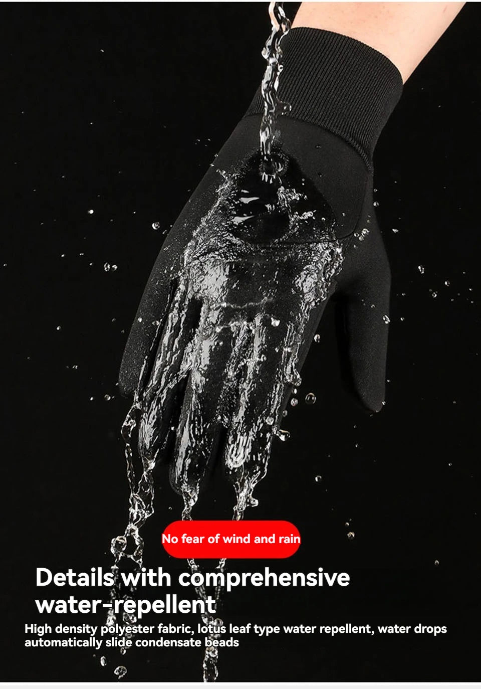 GTUBIKE Cycling Gloves for Men Women Motorcyclist Autumn Winter Warm Camping Gloves Ski Bicycle Velvet Touch Screen Waterproof