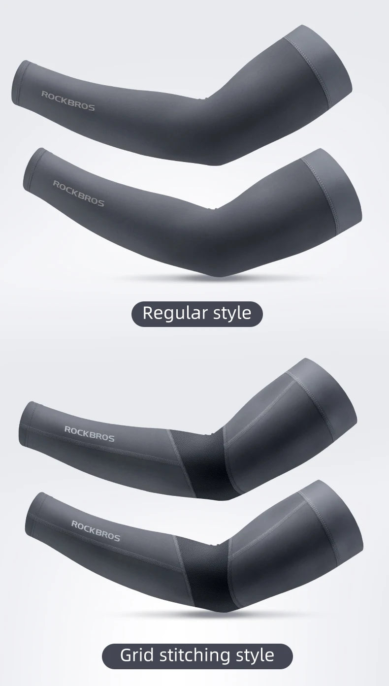 ROCKBROS Ice Fabric Running Camping Sleeves Breathable Sleeve Quick Dry Arm Protect UV400 Arm Cover Summer Sports Safety Gear