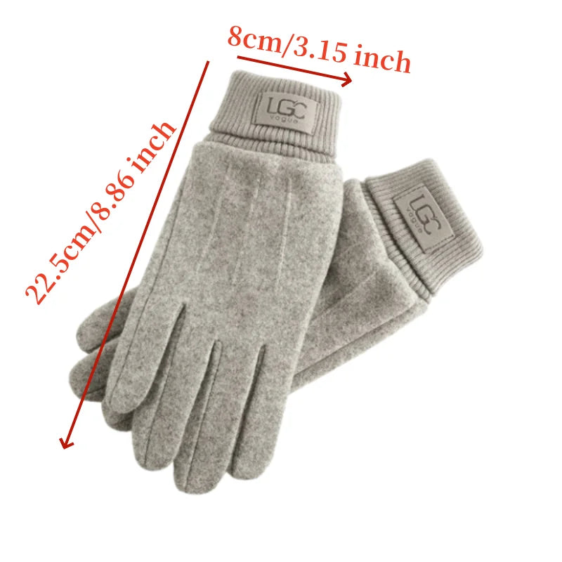 Winter Cashmere Gloves for Women Warm Touch Screen Gloves Cold Protection Full Finger Mittens Outdoor Cycling Thick Woolen Glove